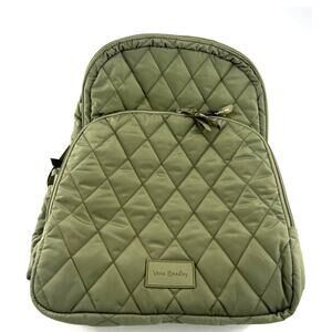 Vera Bradley Backpack Ultralight L Bag School College Green Sage Quilted New